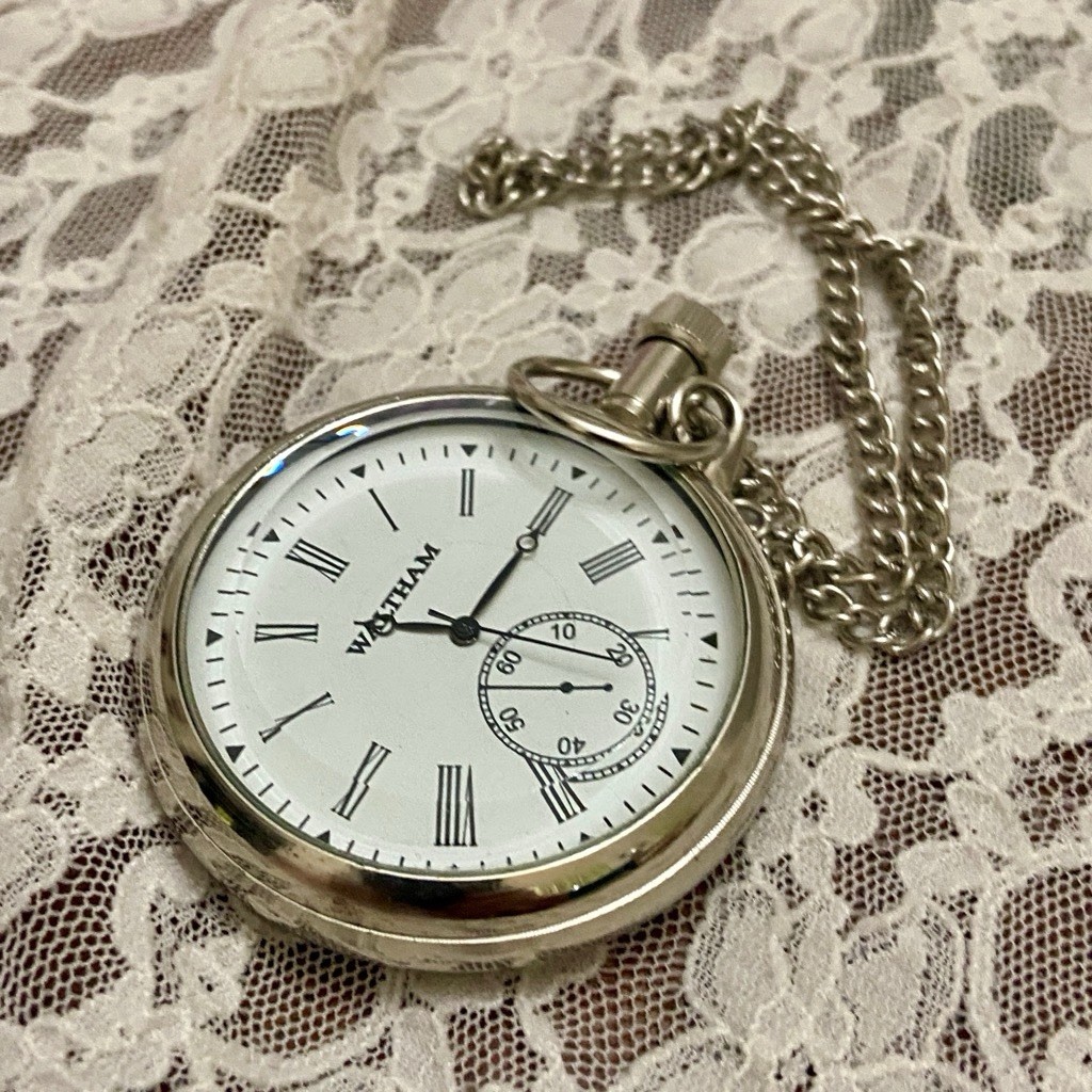 Waltham, Silver Tone, Quartz Pocket Watch