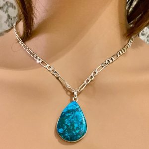 Vintage, Large Teardrop Turquoise - Pendant Necklace
