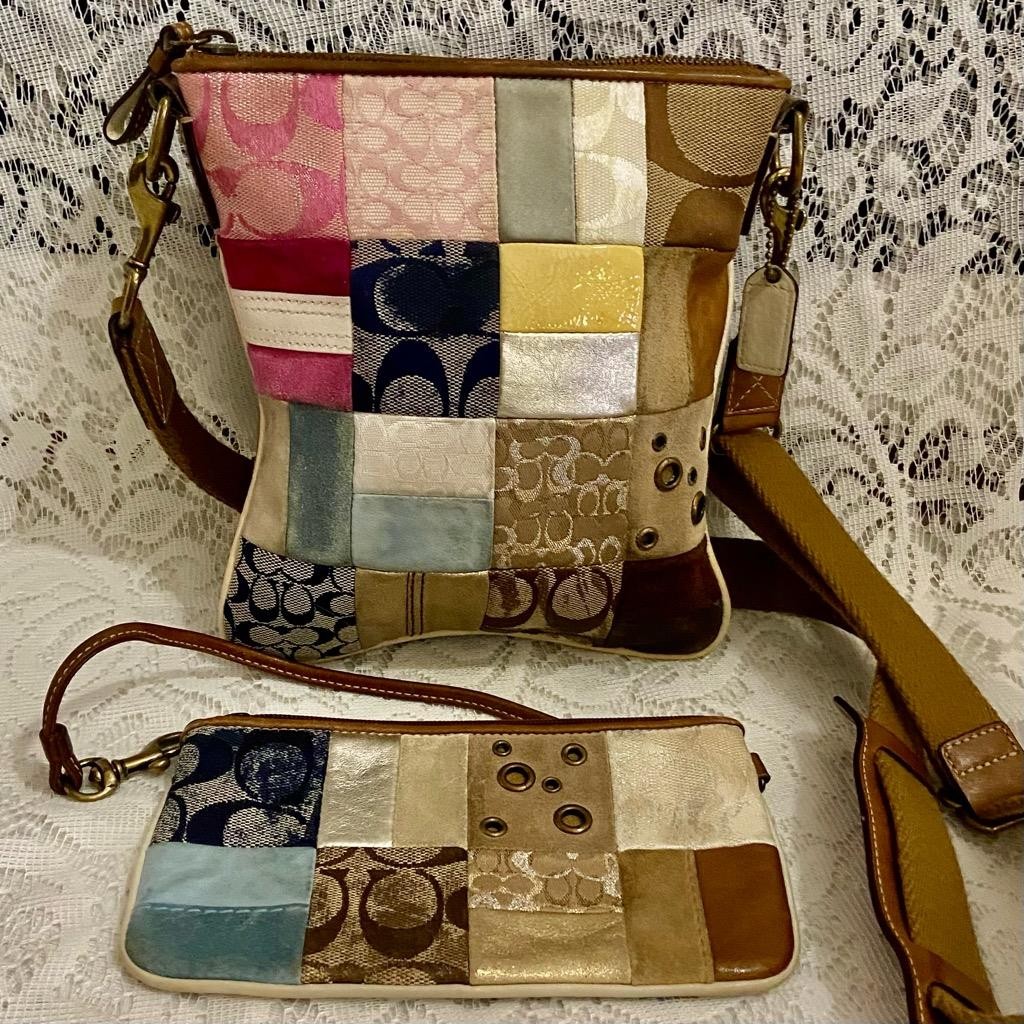 Coach Multi-color Patchwork Crossbody and Wristlet Set 2005-2362