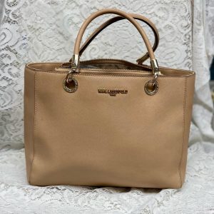 Karl Lagerfeld Tan Satchel Hand Bag 12inx10inx5in