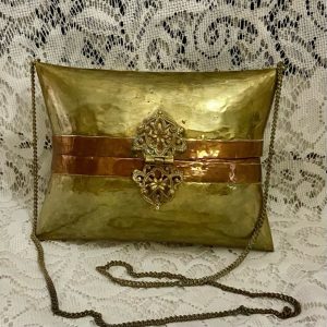 Antique-Art Deco Brass-Copper Large Pillow Purse- Shoulder Bag