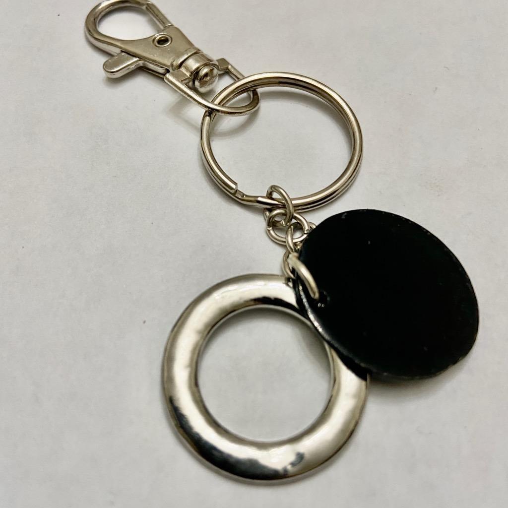 Chanel Rhinestone- Silver Tone Charm 1in in Diameter Handbag Charm-Pendant