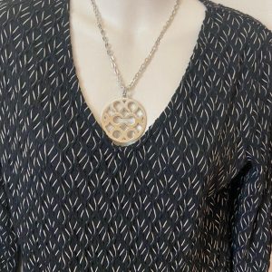 Vintage, Authentic, Coach 18-inch inch Silver Plated Charm Chain Necklace