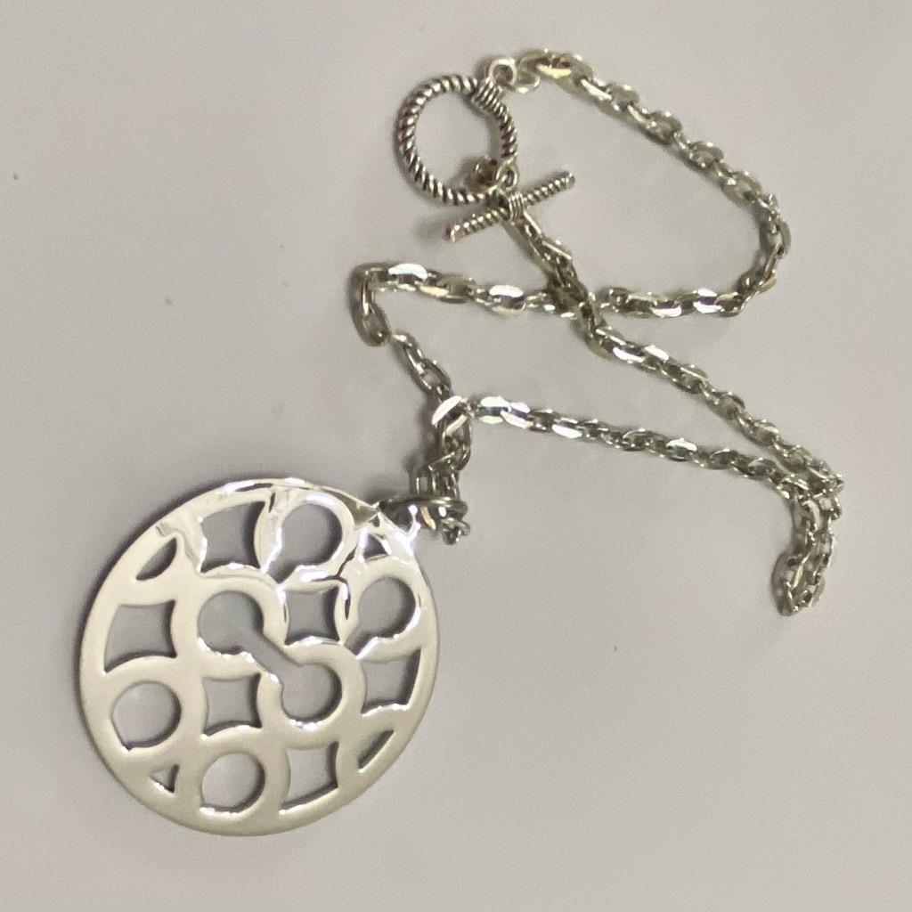 Vintage, Authentic, Coach 18-inch inch Silver Plated Charm Chain Necklace