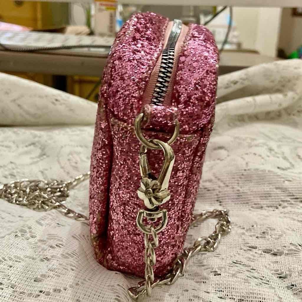 Bewaltz Small Pink Glitter Crossbody Bag