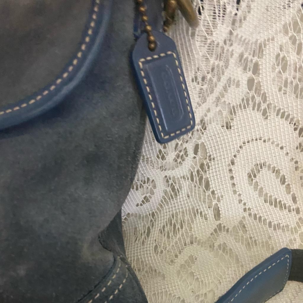 Coach- Soho Vintage Blue Suede Swing pack-Crossbody and Wallet Set