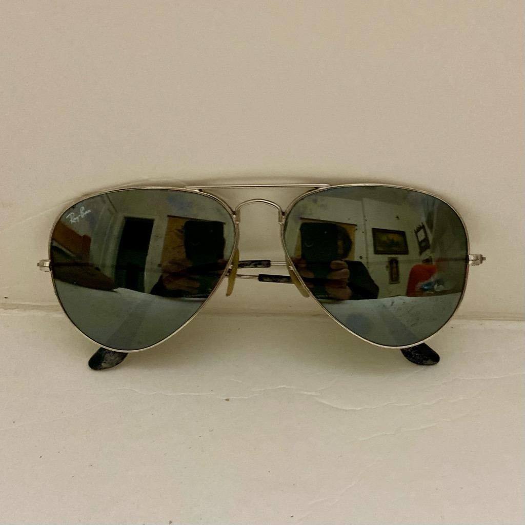 Ray-Ban Mirrored, Green Aviator Sunglasses RB3025 W827 58-14 3N