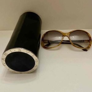 Bulgari Beige Tortoise Sunglasses -Italy 57-27 135 2N