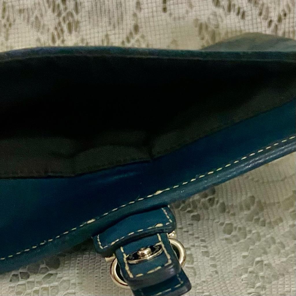 Coach- Soho Vintage Blue Suede Swing pack-Crossbody and Wallet Set