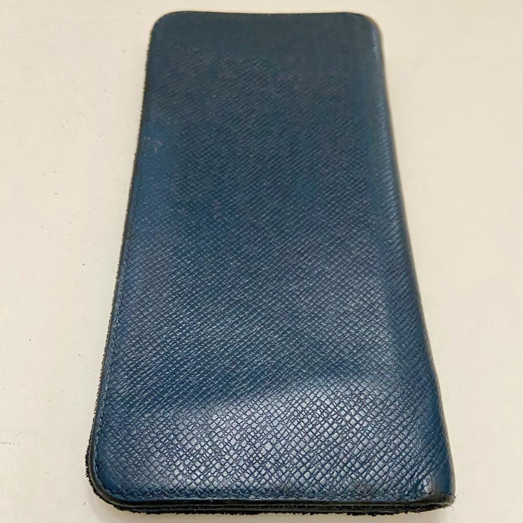 Authentic Louis Vuitton Dark Blue Leather Long Wallet 8in x 4in
