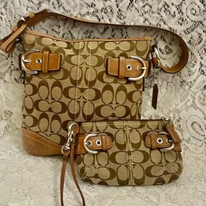 Coach -3577 Soho Brown Signature Double Buckle Crossbody-SBag w/ Wallet (2006)