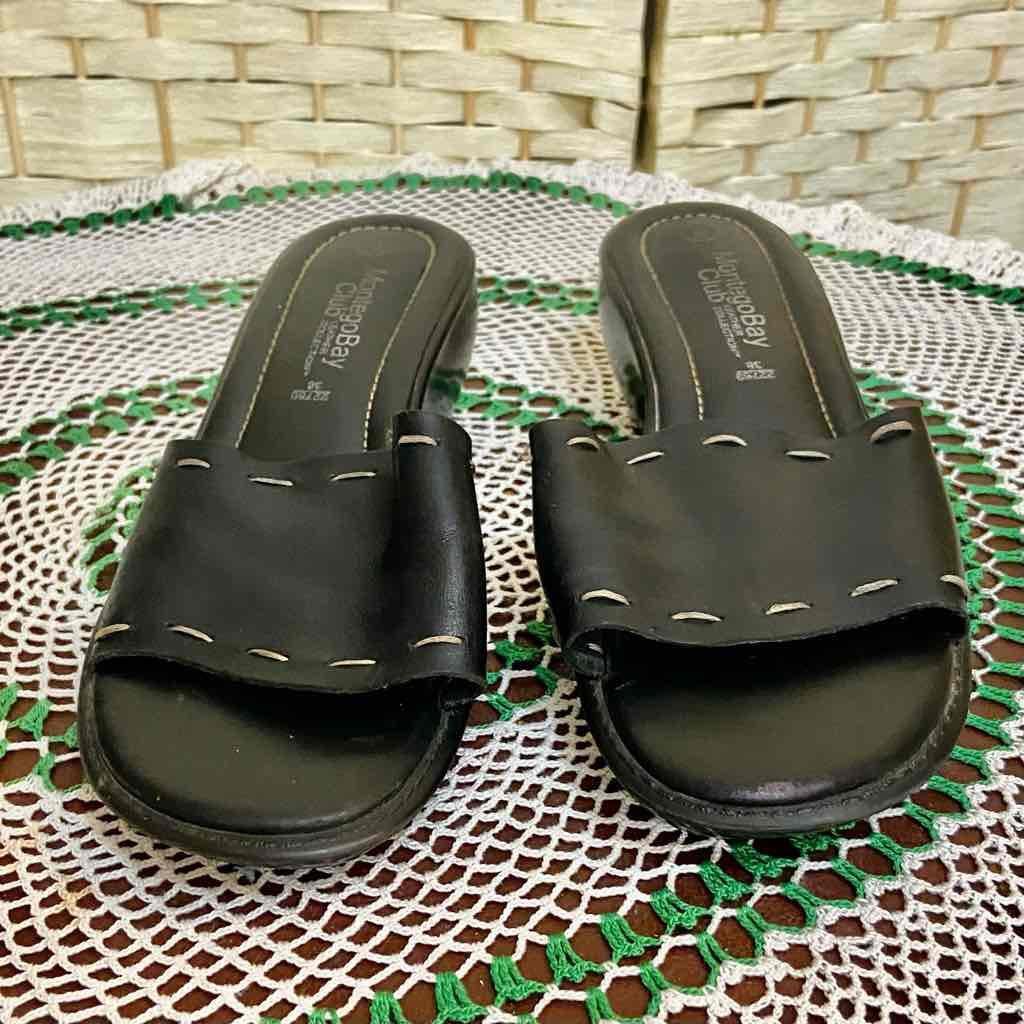 Montego Bay Club Leather Collection Platform Sandals – Size 8