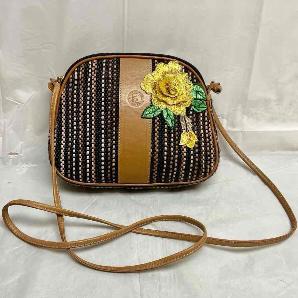 Vintage, Rare, Fendi, Checkered Tweed Crossbody Bag
