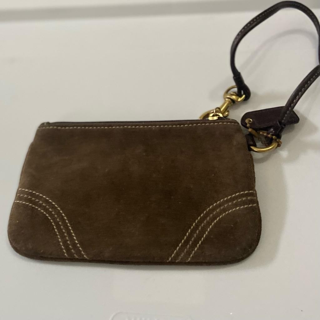 Coach Soho Brown Suede Wristlet