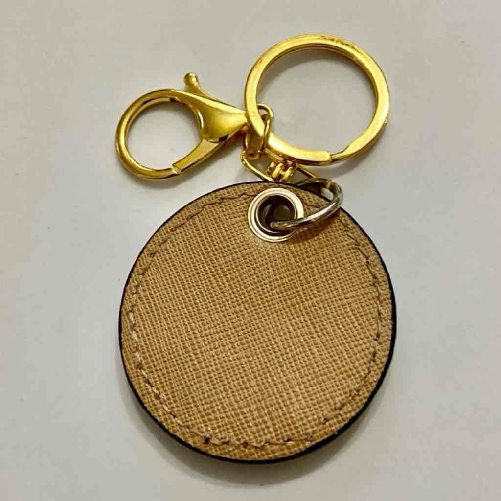 Karl Lagerfeld Round Brown Leather, 2-way Handbag Charm, Key Chain