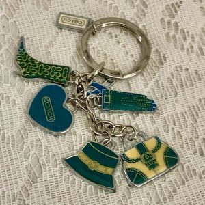 Coach Teal Blue Charms Key Case