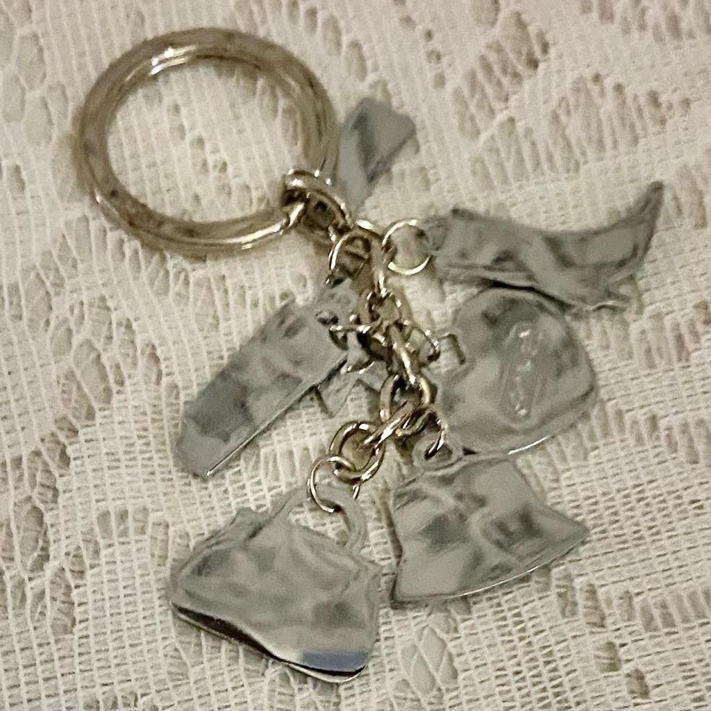Coach Teal Blue Charms Key Case