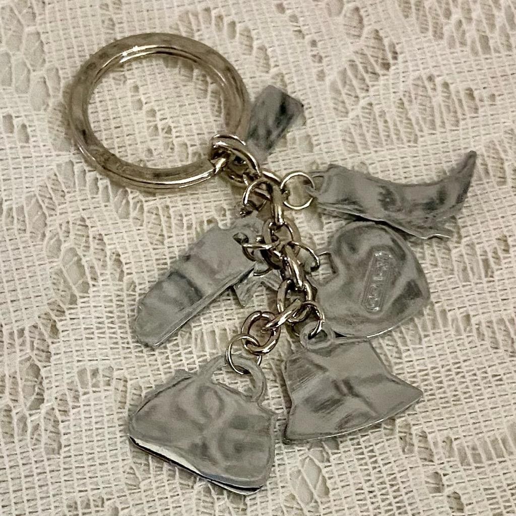 Coach Teal Blue Charms Key Case