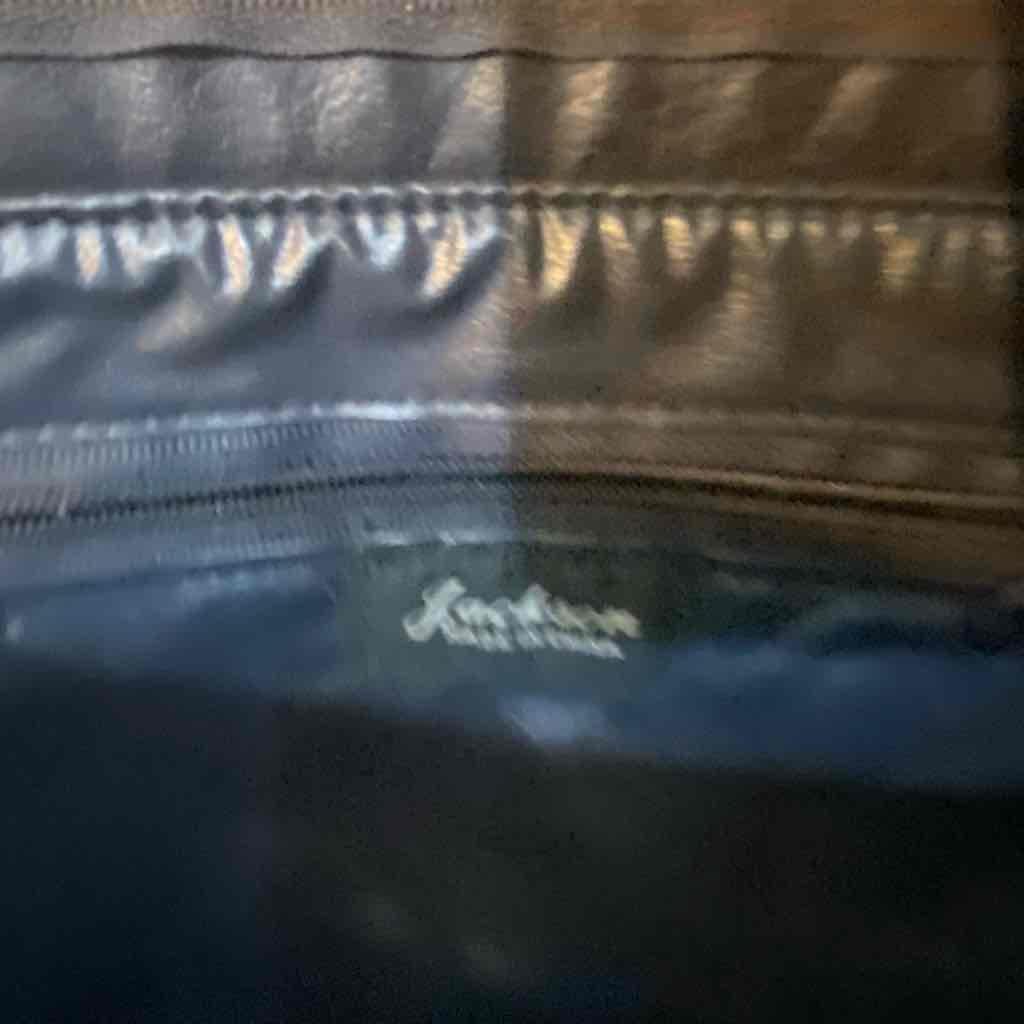 Dolce Vita Black Leather Handbag with Brown Leather Trim/ Strap