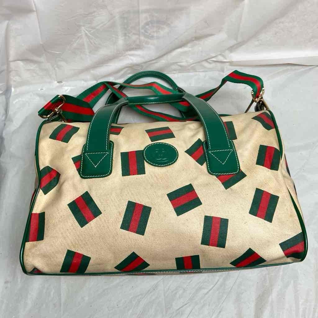 Vintage, Rare, Gucci, Beige Canvas, Sherry Line Shoulder-Crossbody Bag