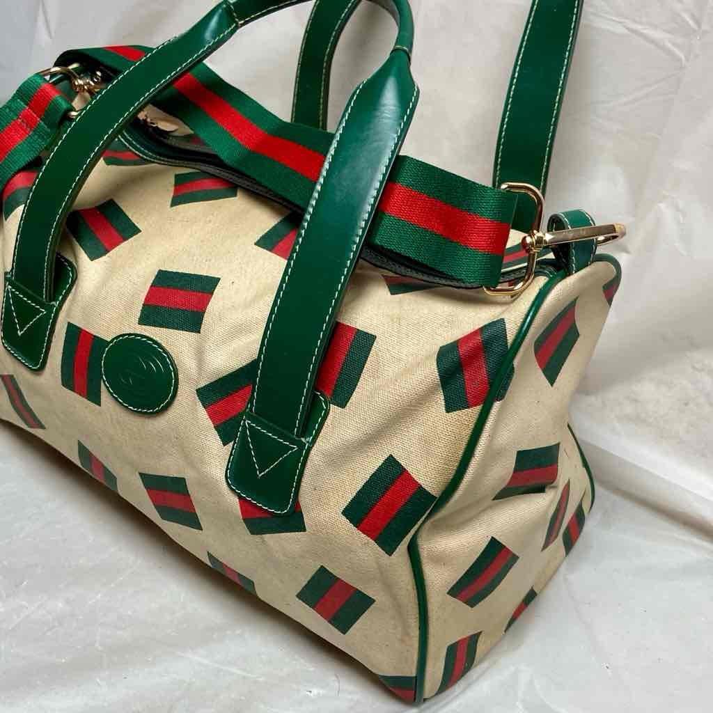 Vintage, Rare, Gucci, Beige Canvas, Sherry Line Shoulder-Crossbody Bag