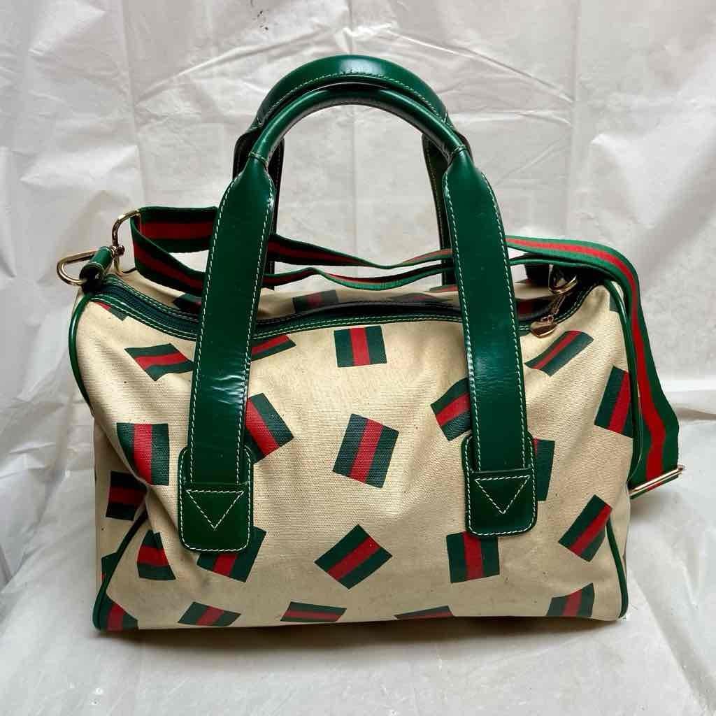 Vintage, Rare, Gucci, Beige Canvas, Sherry Line Shoulder-Crossbody Bag