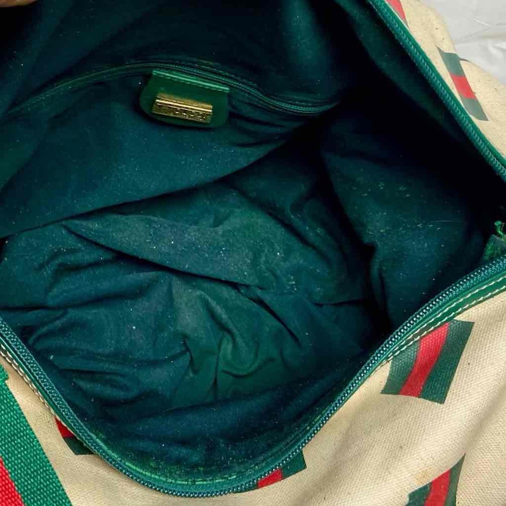 Vintage, Rare, Gucci, Beige Canvas, Sherry Line Shoulder-Crossbody Bag