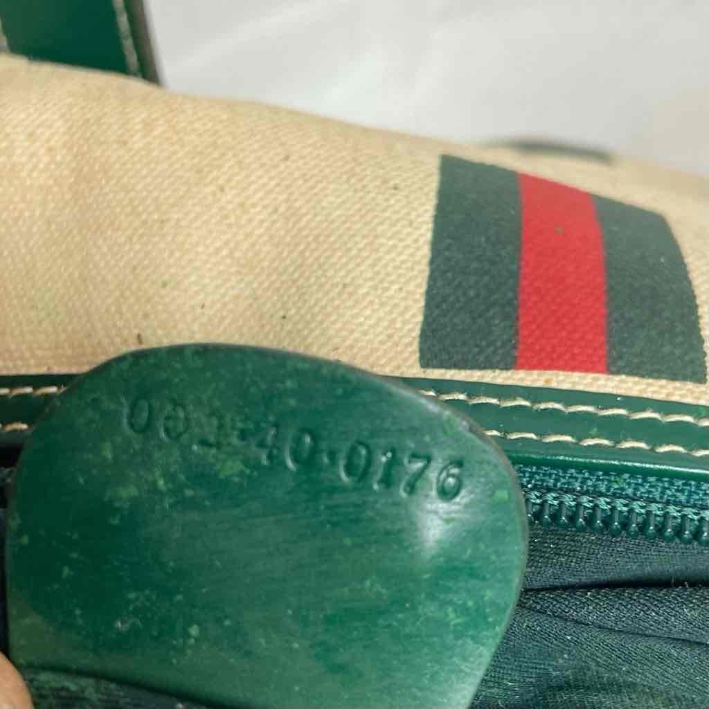 Vintage, Rare, Gucci, Beige Canvas, Sherry Line Shoulder-Crossbody Bag