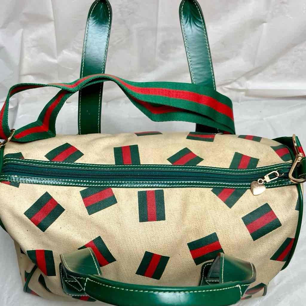 Vintage, Rare, Gucci, Beige Canvas, Sherry Line Shoulder-Crossbody Bag