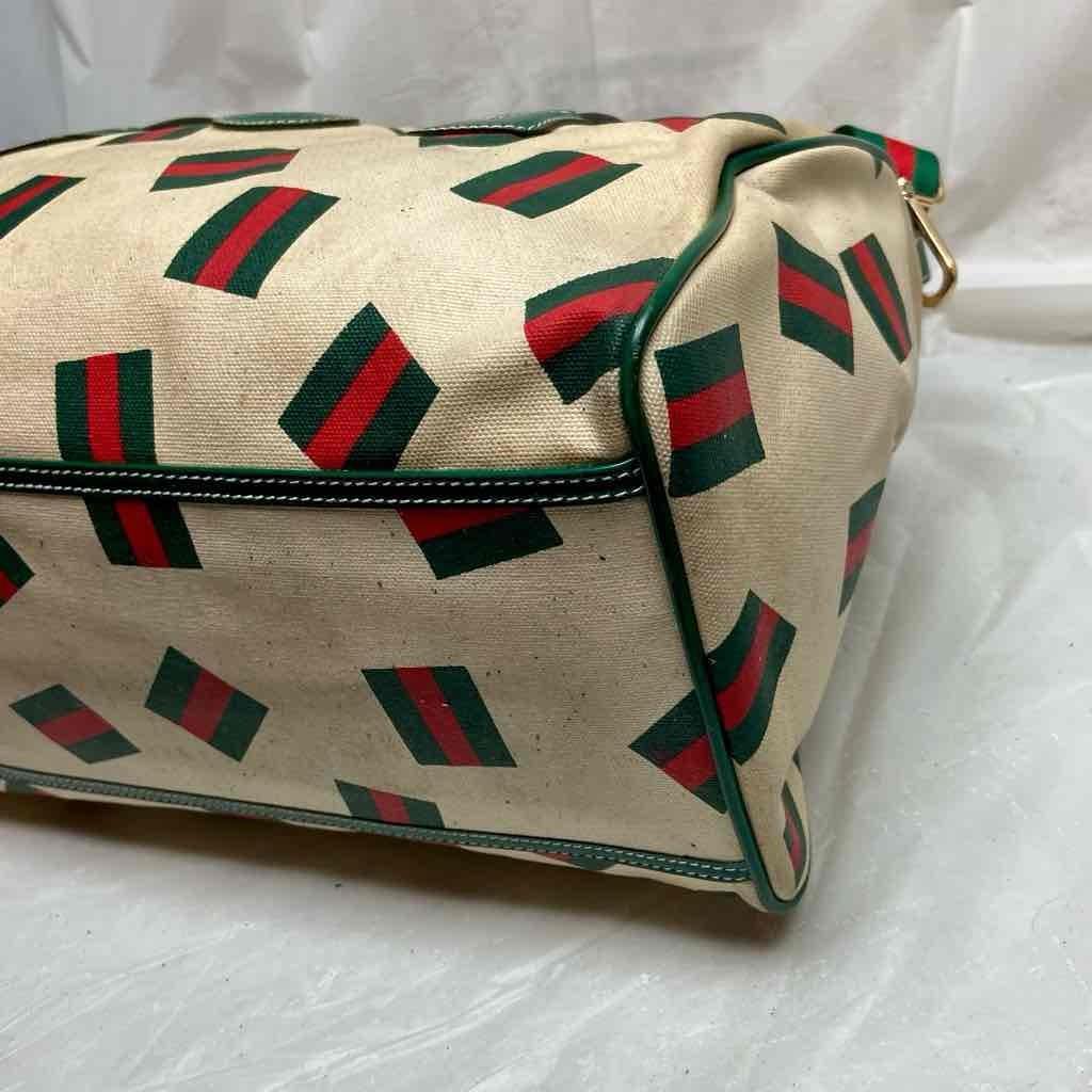 Vintage, Rare, Gucci, Beige Canvas, Sherry Line Shoulder-Crossbody Bag