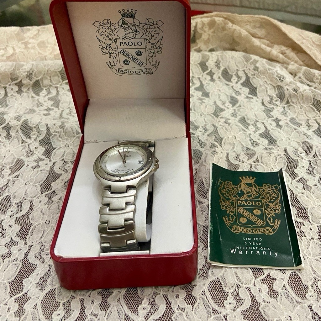 Paolo Gucci PG509WB Quartz Silver Tone Men’s Watch with Original Box