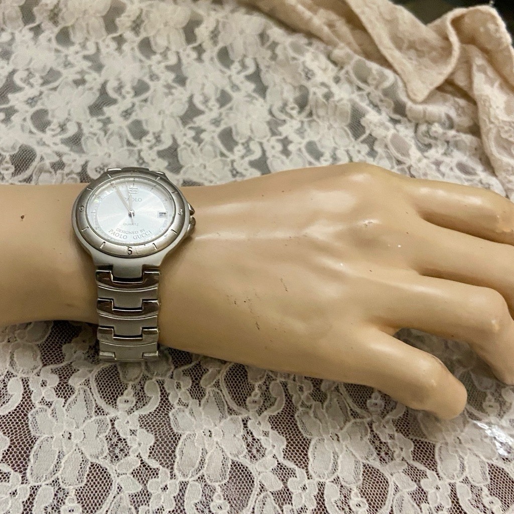 Paolo Gucci PG509WB Quartz Silver Tone Men’s Watch with Original Box