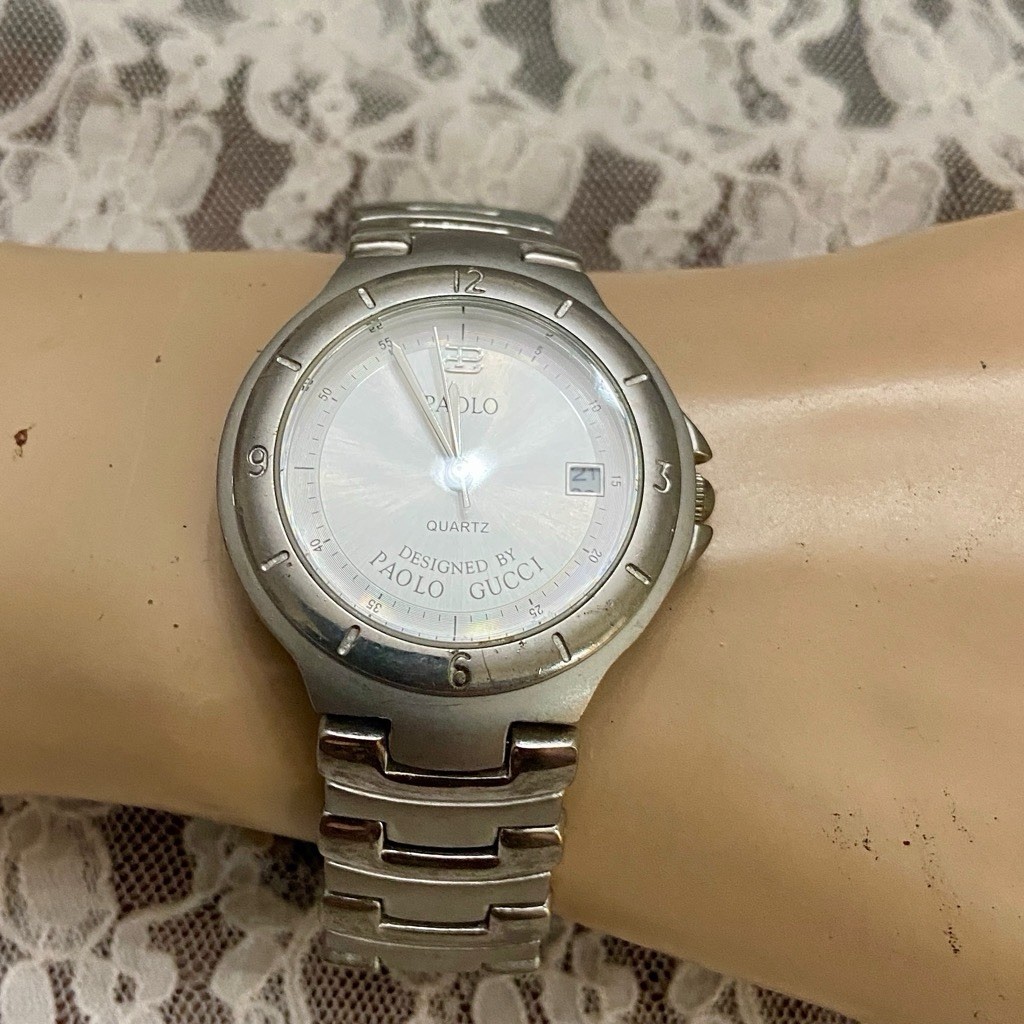 Paolo Gucci PG509WB Quartz Silver Tone Men’s Watch with Original Box
