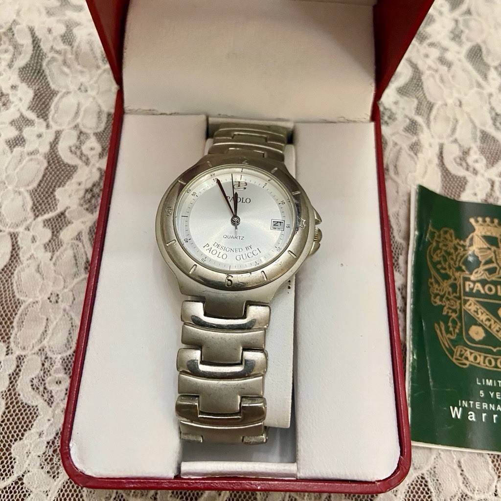 Paolo Gucci PG509WB Quartz Silver Tone Men’s Watch with Original Box