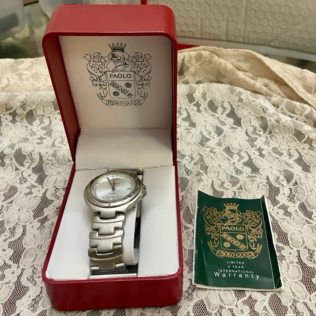 Paolo Gucci PG509WB Quartz Silver Tone Men’s Watch with Original Box