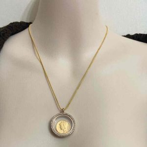 Authentic 1942 Silver (Vermeil) Mercury Dime, with Locket and 18-inch Gold Chain