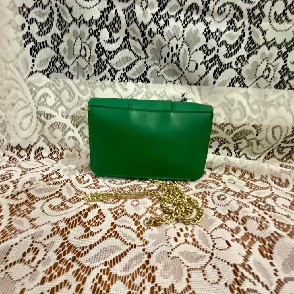 Green Floral Small Crossbody Bag 7in x 4.5in x 2in
