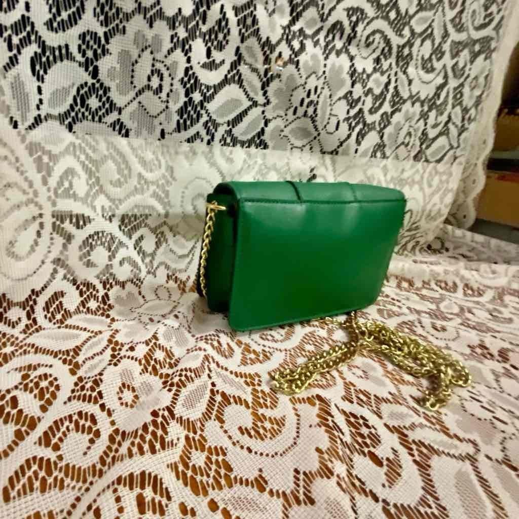 Green Floral Small Crossbody Bag 7in x 4.5in x 2in