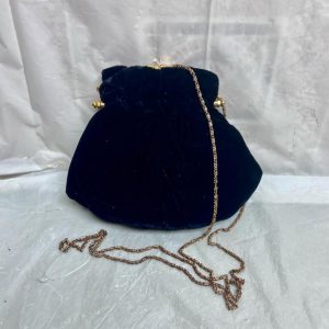 Vintage, Vanessa , Black Velvet Evening Crossbody Bag