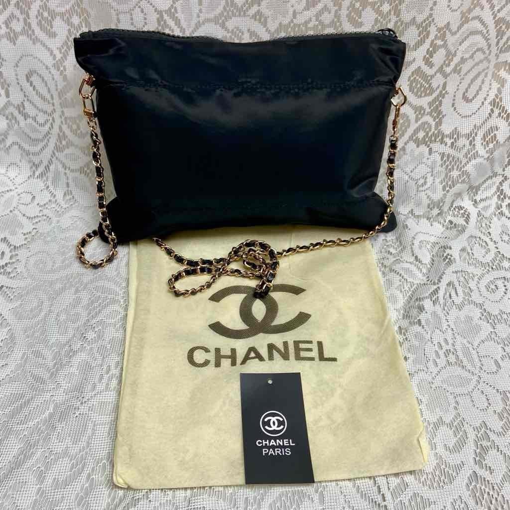 Chanel, Black Amenity- Complimentary Pouch Crossbody Bag 12in x 8in