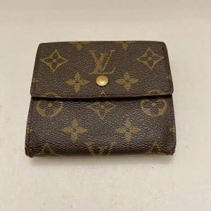 Authentic Louis Vuitton Brown Mono Mens Compact Wallet 4in x 4in (E) (SP1918)