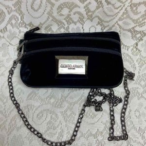 Giorgio Armani Black Velvet Amenity Pouch- or Crossbody