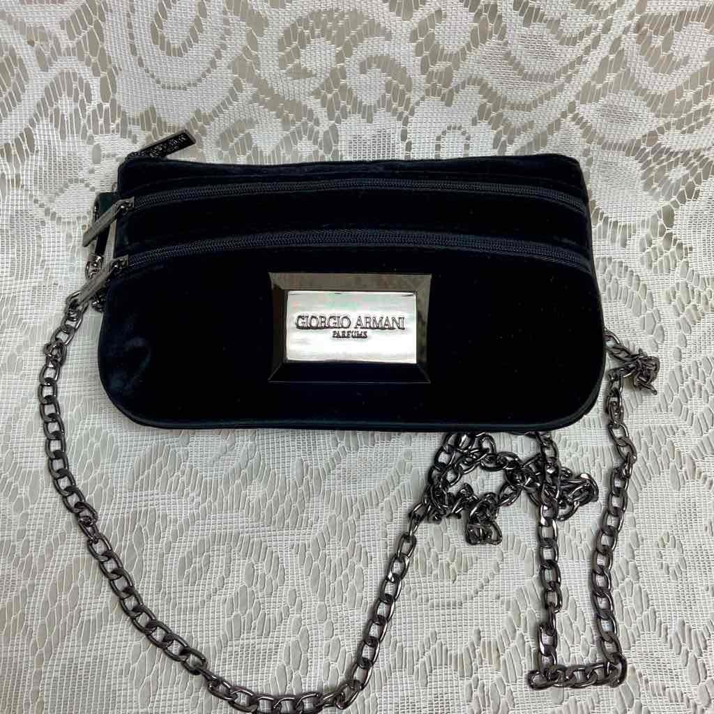 Giorgio Armani Black Velvet Amenity Pouch- or Crossbody