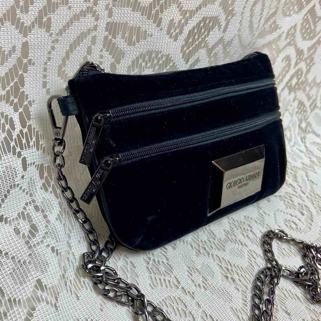 Giorgio Armani Black Velvet Amenity Pouch- or Crossbody