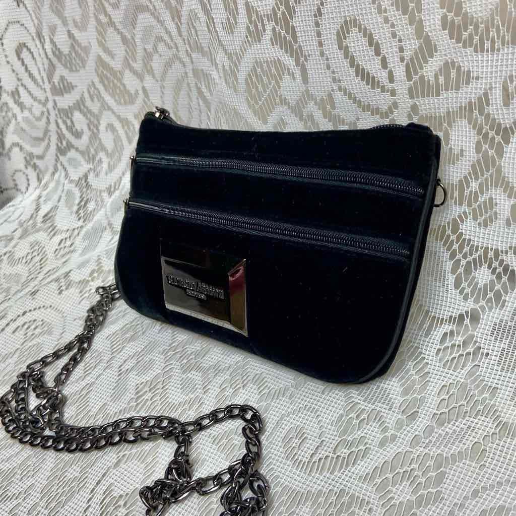 Giorgio Armani Black Velvet Amenity Pouch- or Crossbody