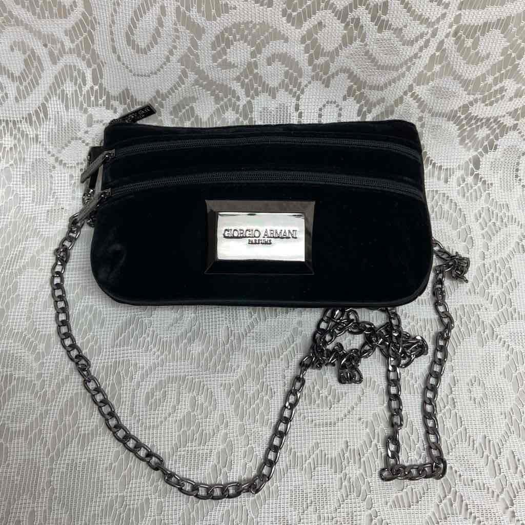 Giorgio Armani Black Velvet Amenity Pouch- or Crossbody