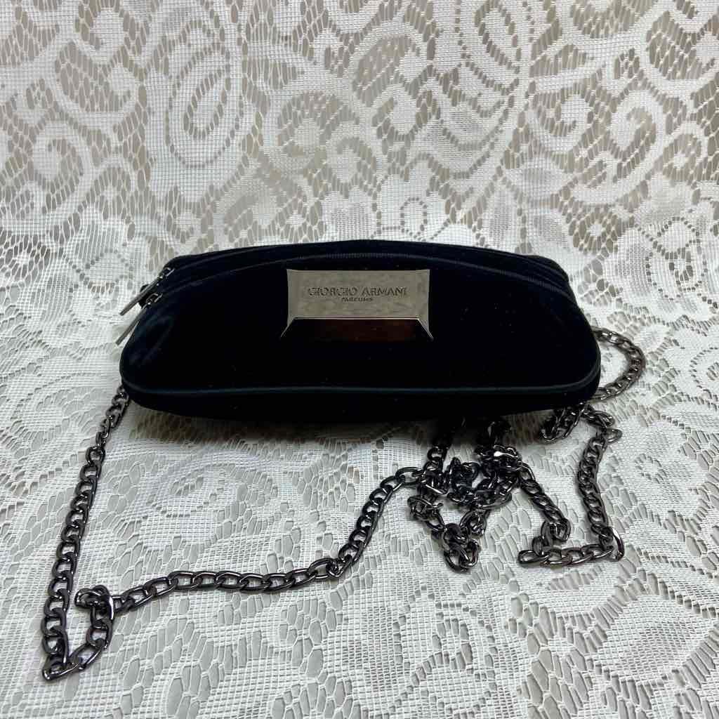 Giorgio Armani Black Velvet Amenity Pouch- or Crossbody
