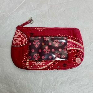 Vintage, Vera Bradley Red Paisley Coun Purse-wallet Wallet - 5in x 3in
