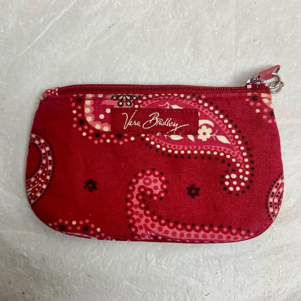 Vintage, Vera Bradley Red Paisley Coun Purse-wallet Wallet – 5in x 3in