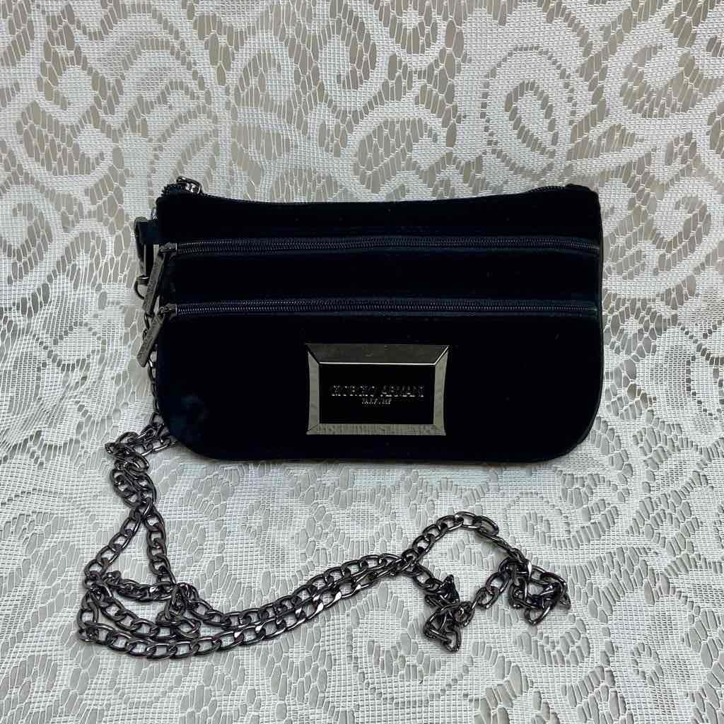 Giorgio Armani Black Velvet Amenity Pouch- or Crossbody
